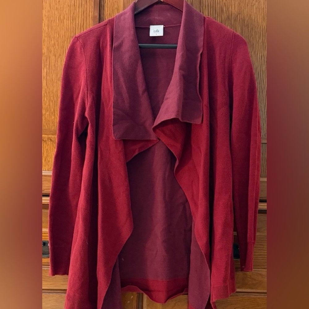CAbi Two Tone Cozy Up Open Front Cardigan #3479 Draped Waterfall Oversized Fall